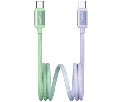 Kabel USAMS Kabe PD 60W USB-C/USB-C 1,2m zielono fioletowy